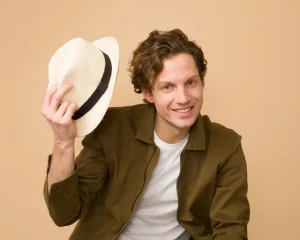Man With A Hat Smiling After Upscale